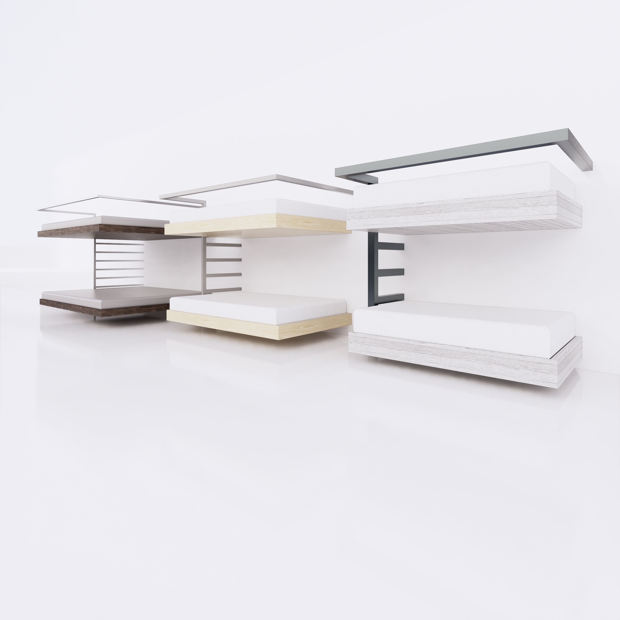 3D model Bunk bed Full parametric Revit Family VR / AR / lowpoly