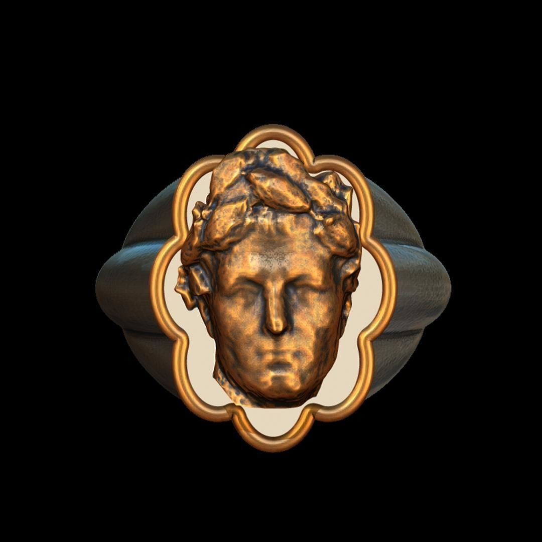 Cesar bronze silver ring 3D print model