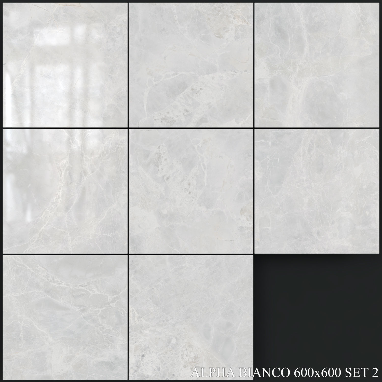 Yurtbay Seramik Alpha Bianco 600x600 Set 2 3D model