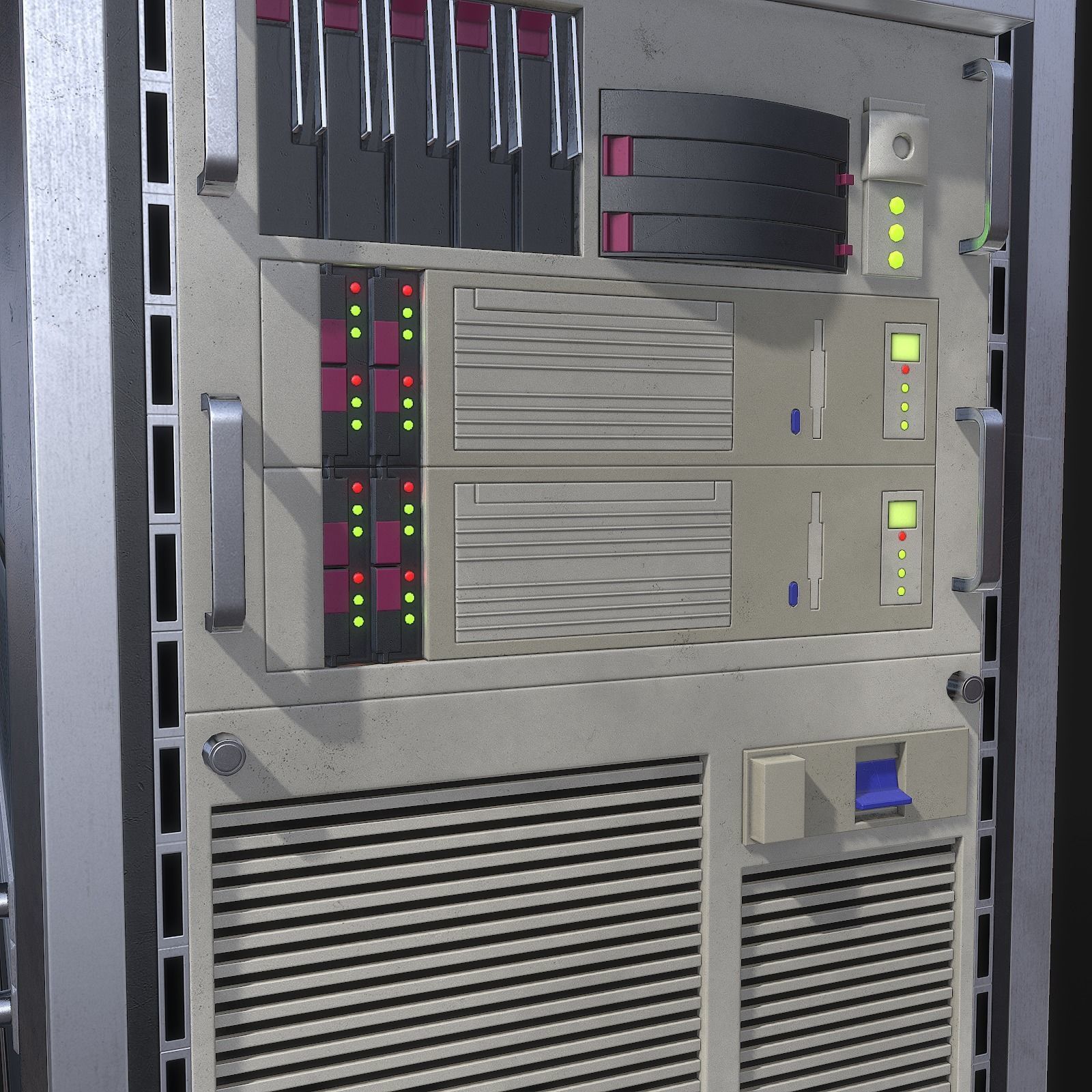 3D model Mainframe front server rack VR / AR / low-poly | CGTrader