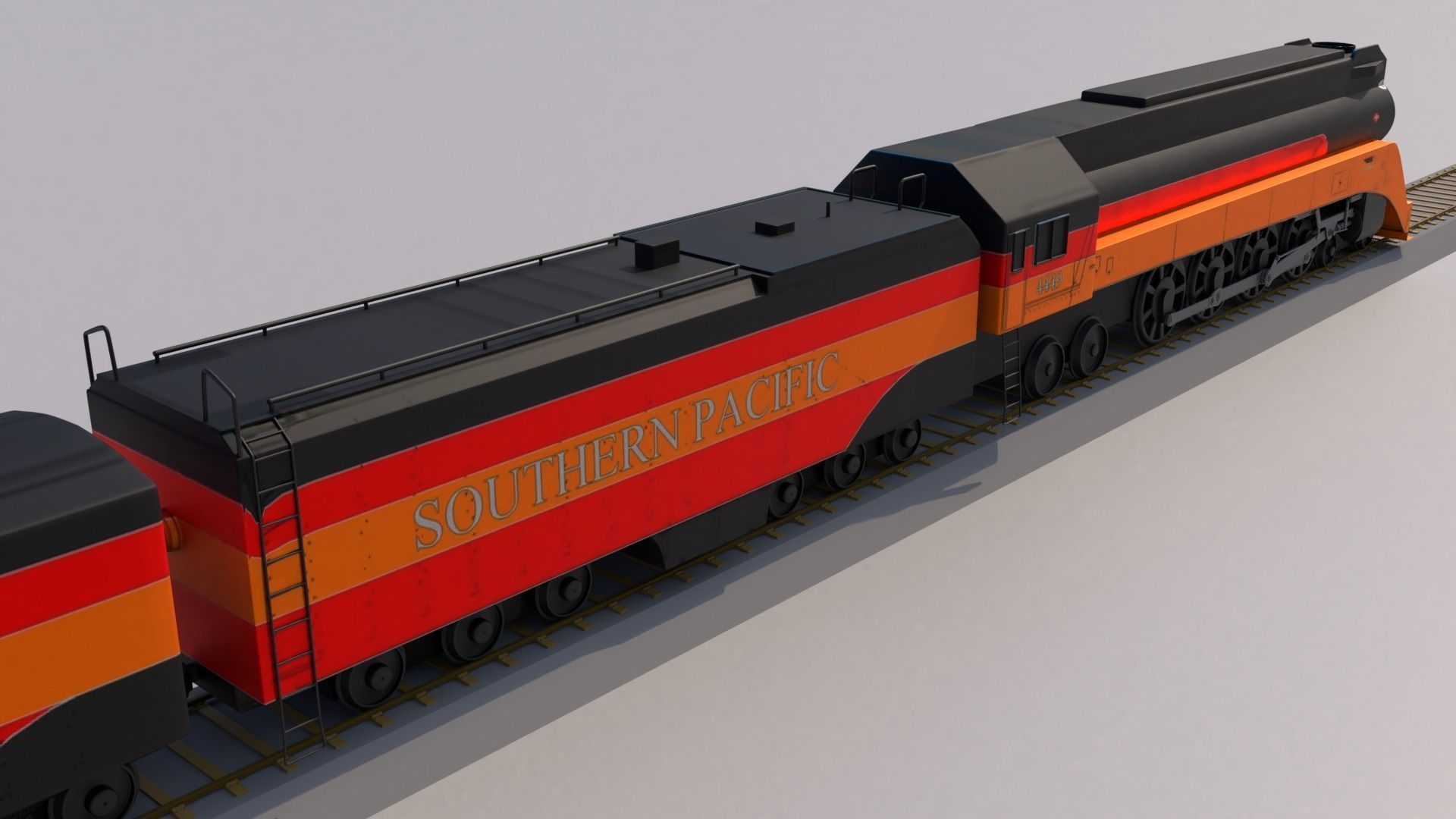 Daylight Steam Locomotive Train 3D model animated rigged | CGTrader