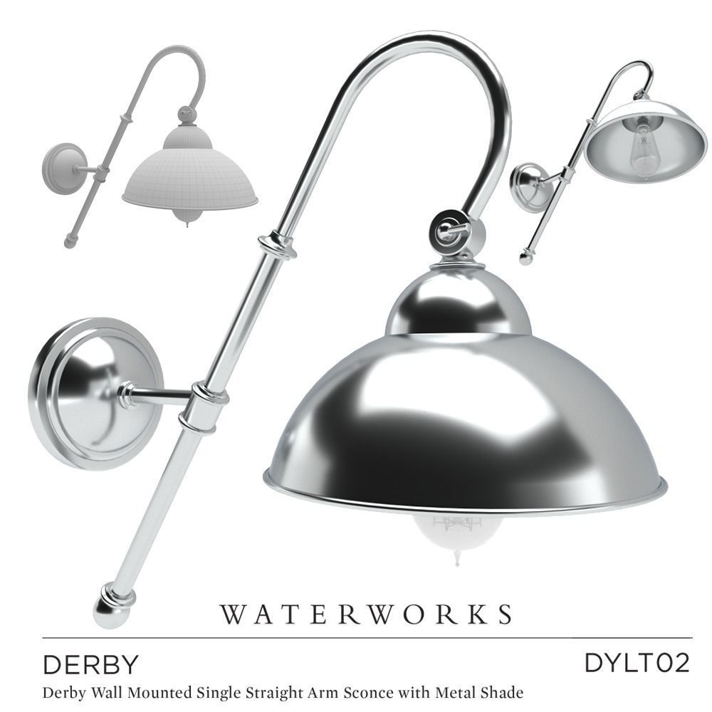 Derby Wall Mounted Straight Arm Sconce 3D model