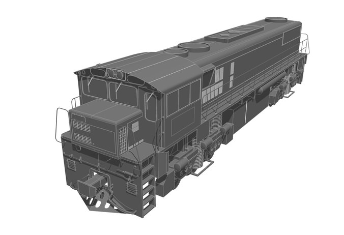 QR Freight Train Class 2390 3D Model OBJ 3DS FBX HRC XSI DAE SKP ...