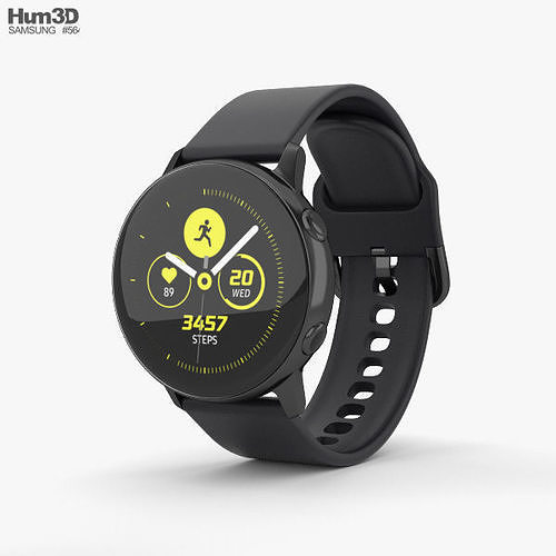 Samsung Galaxy Watch Active Black 3D model CGTrader