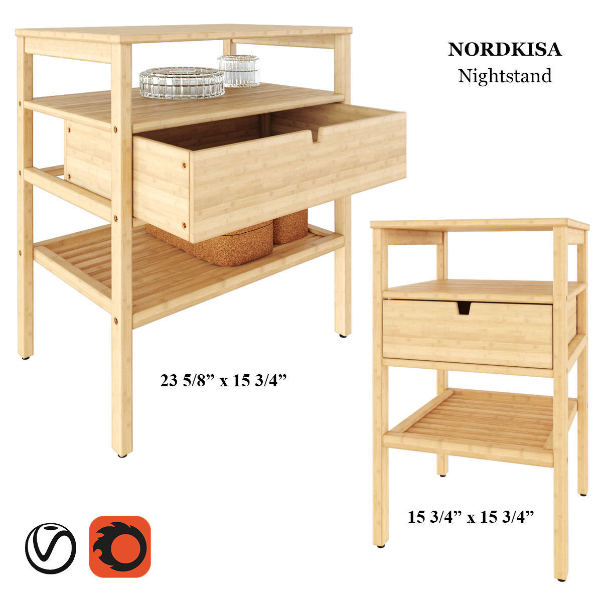NORDKISA nightstand 3D model CGTrader