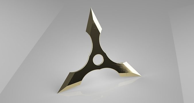 Ninja Star 3 Blades One Sided Sharpening V 2 3d Model 3d Printable Cgtrader