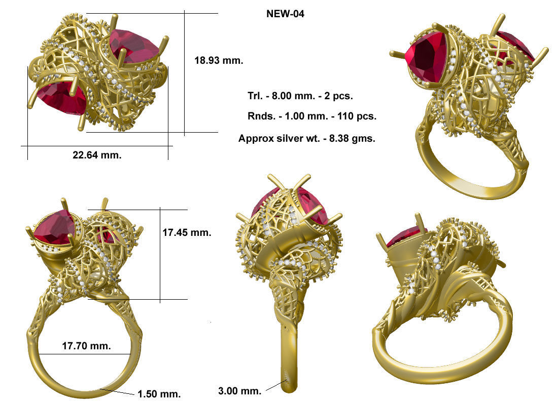 Designer Ring 3D print model