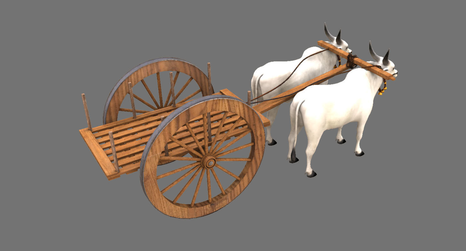 Bullock cart 3d model 3D model CGTrader