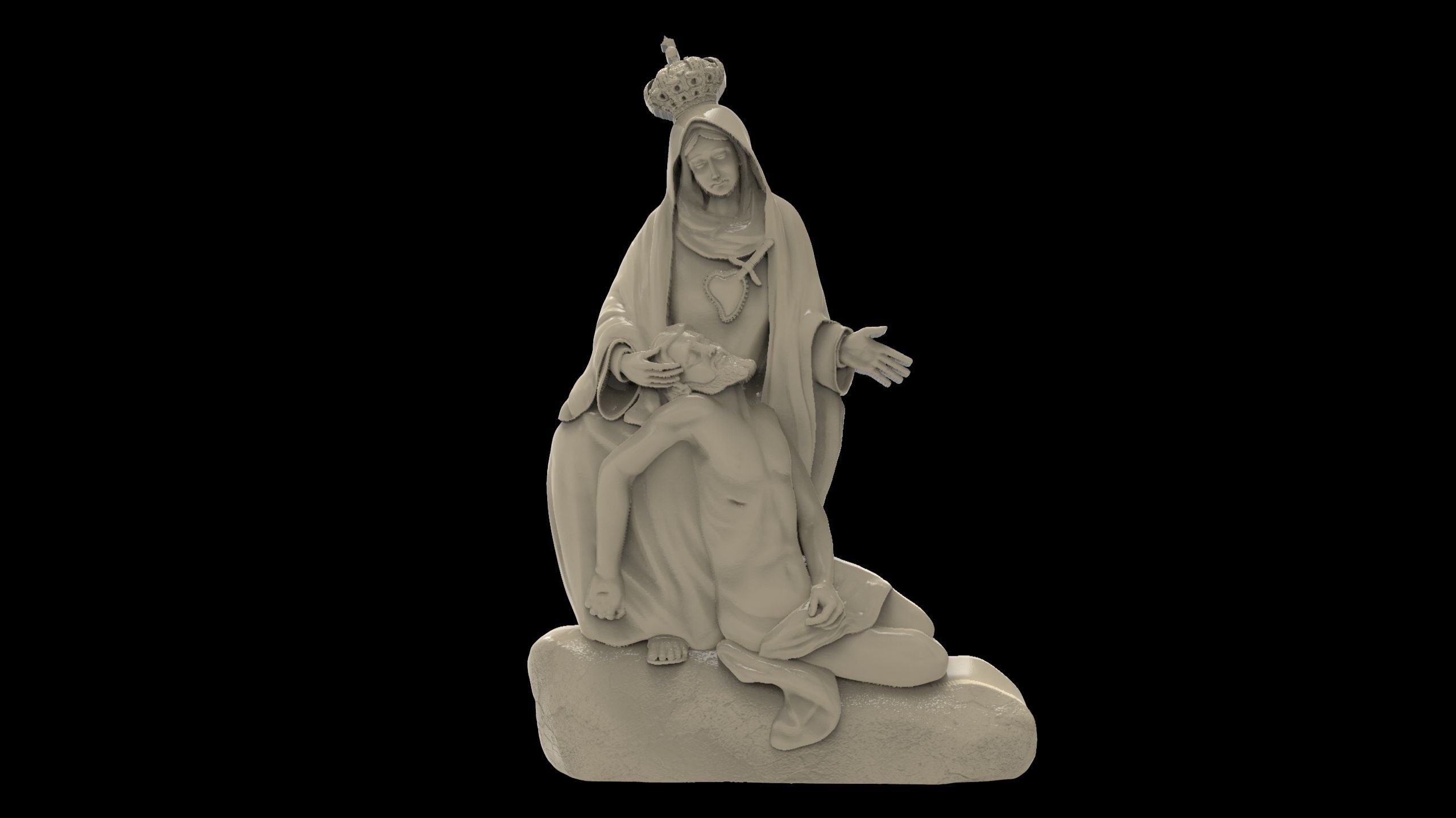 Jesus relief 3d stl models for artcam and aspire 3D model