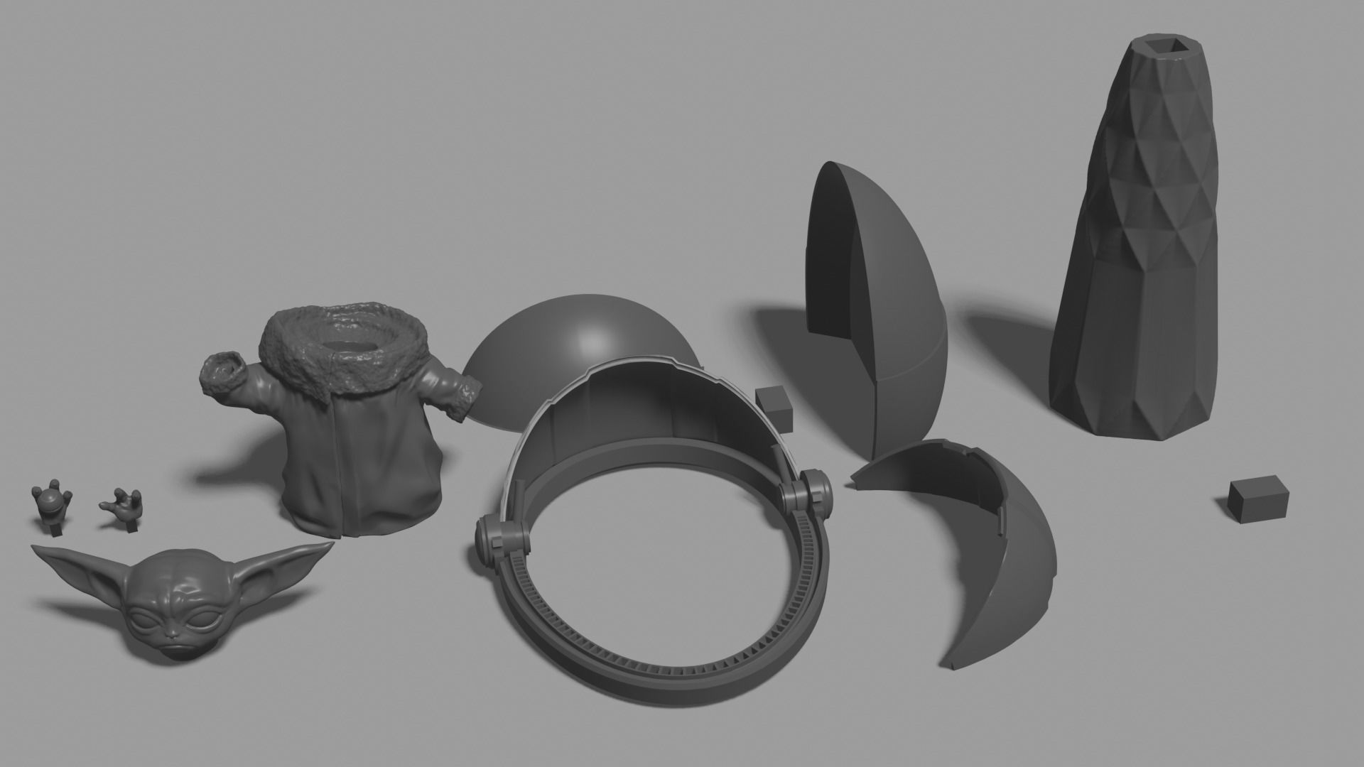 Baby Yoda Christmas Tree topper free 3D model 3D printable CGTrader