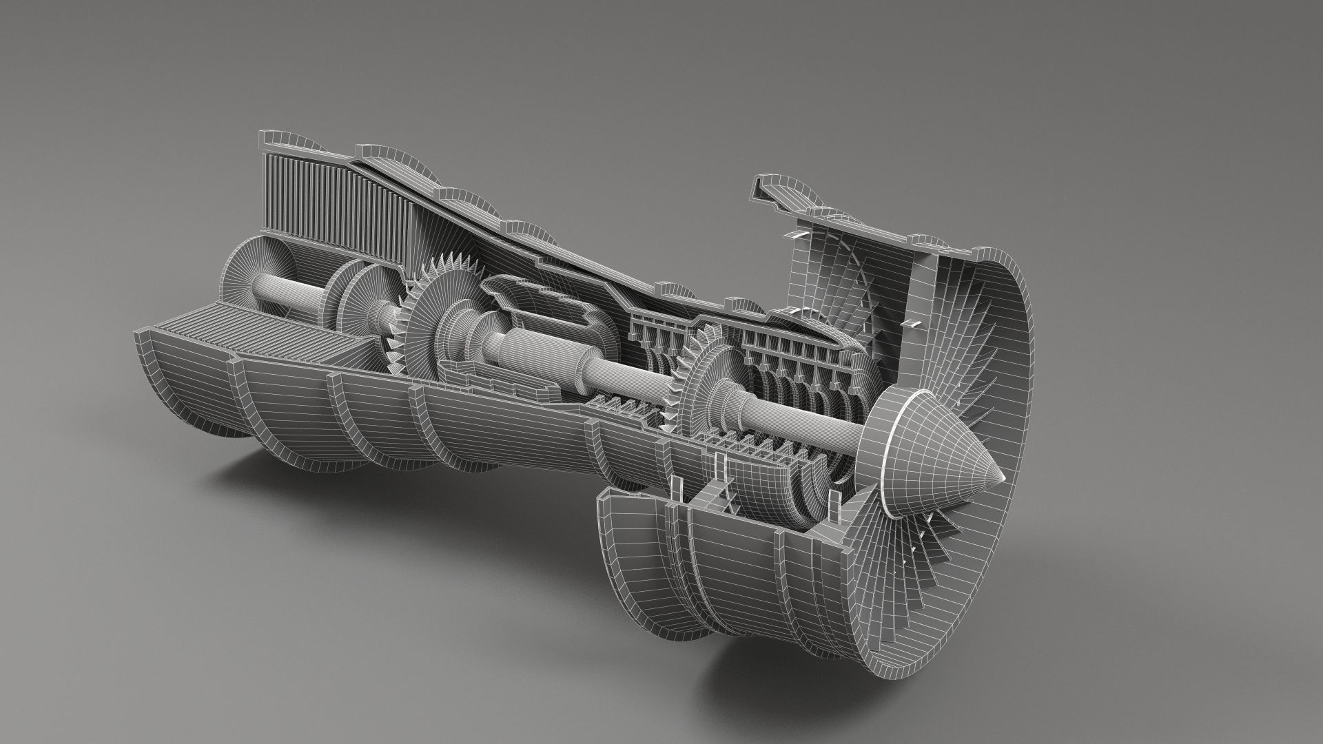 Aircraft Turbine Cutaway 3D model CGTrader