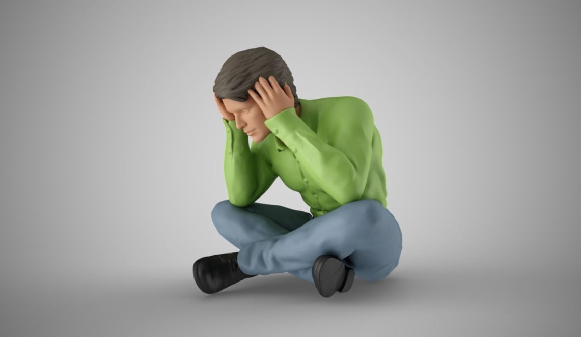 Pensive Man 3D print model