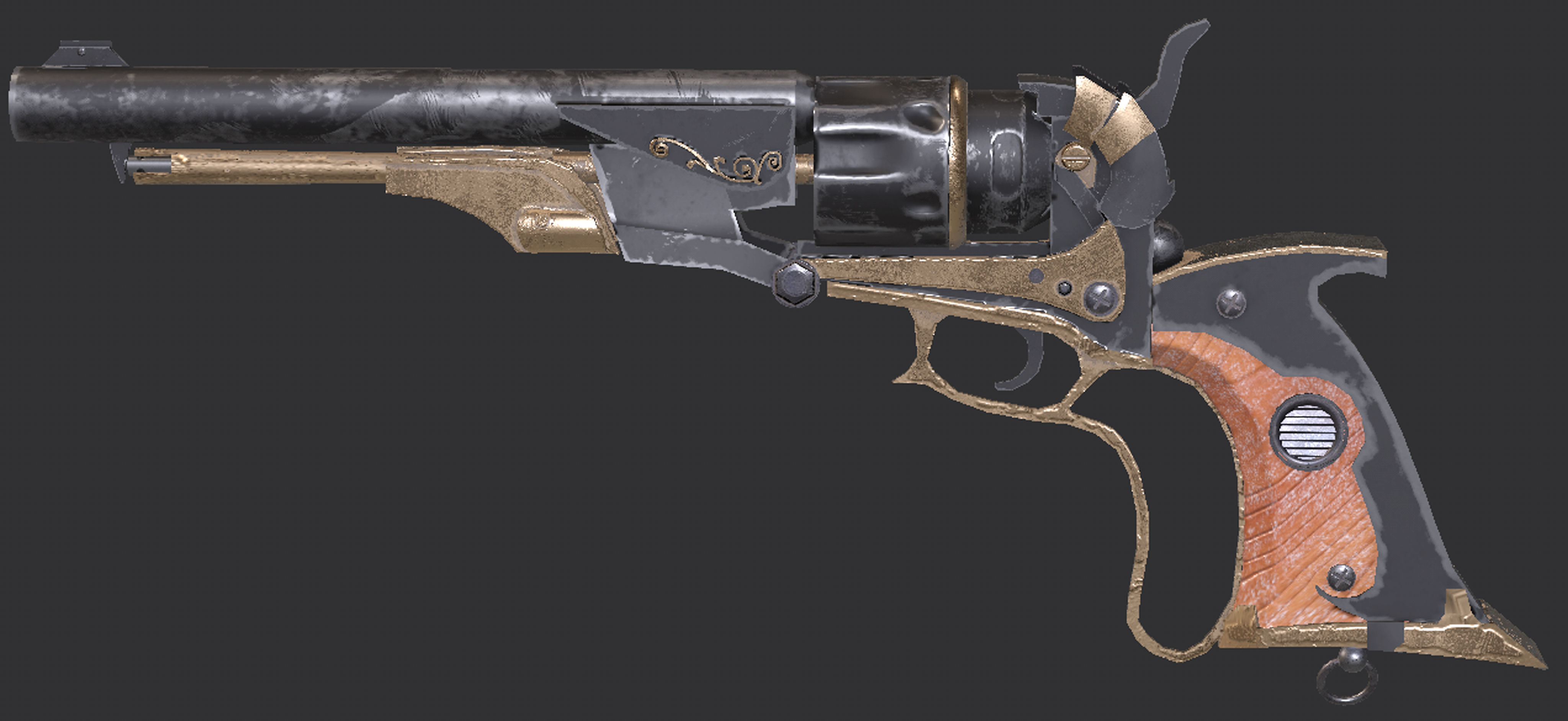 3D model Revolver Westwood Low poly for Games VR / AR / lowpoly CGTrader