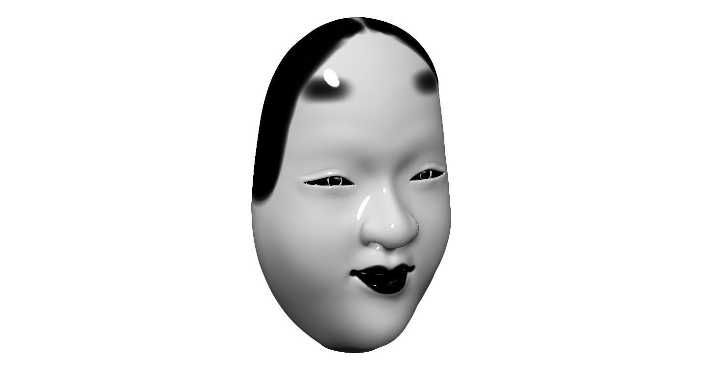 Wakaonna japanese Mask 3D model 3D printable CGTrader