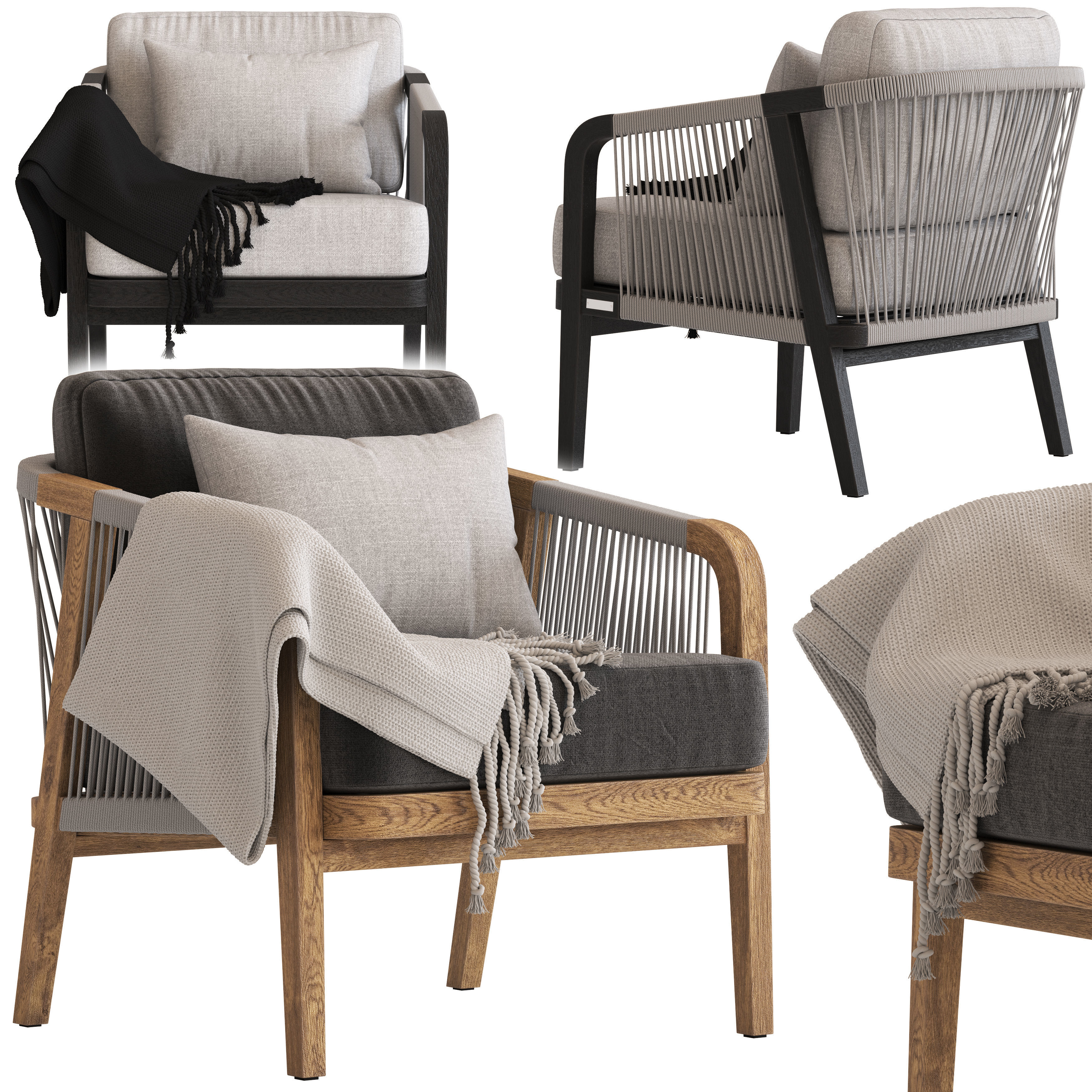 Coco Republic St Joseph Armchair 3D model