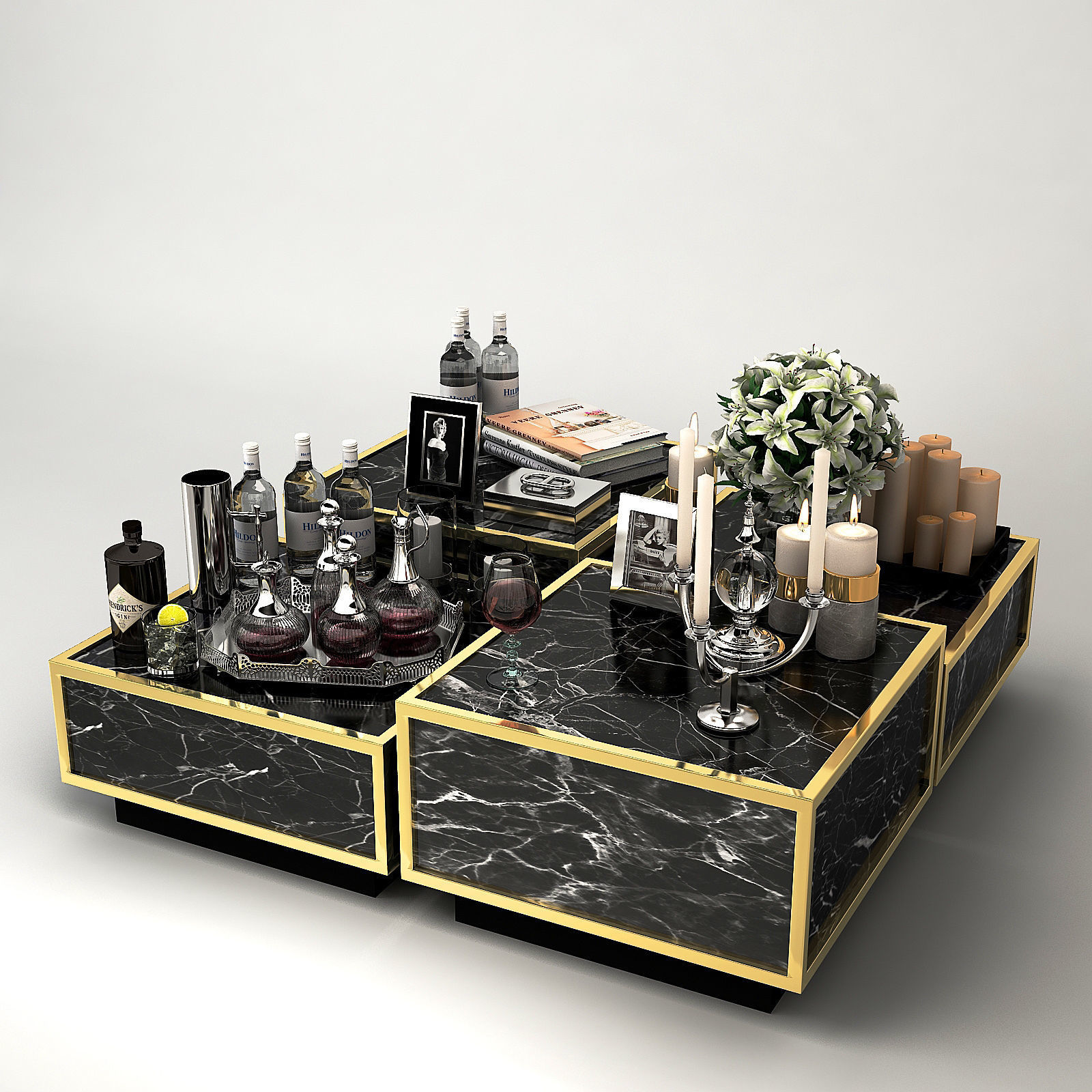 EICHHOLTZ COFFEE TABLE CONCORDIA SET OF 4 3D concordia