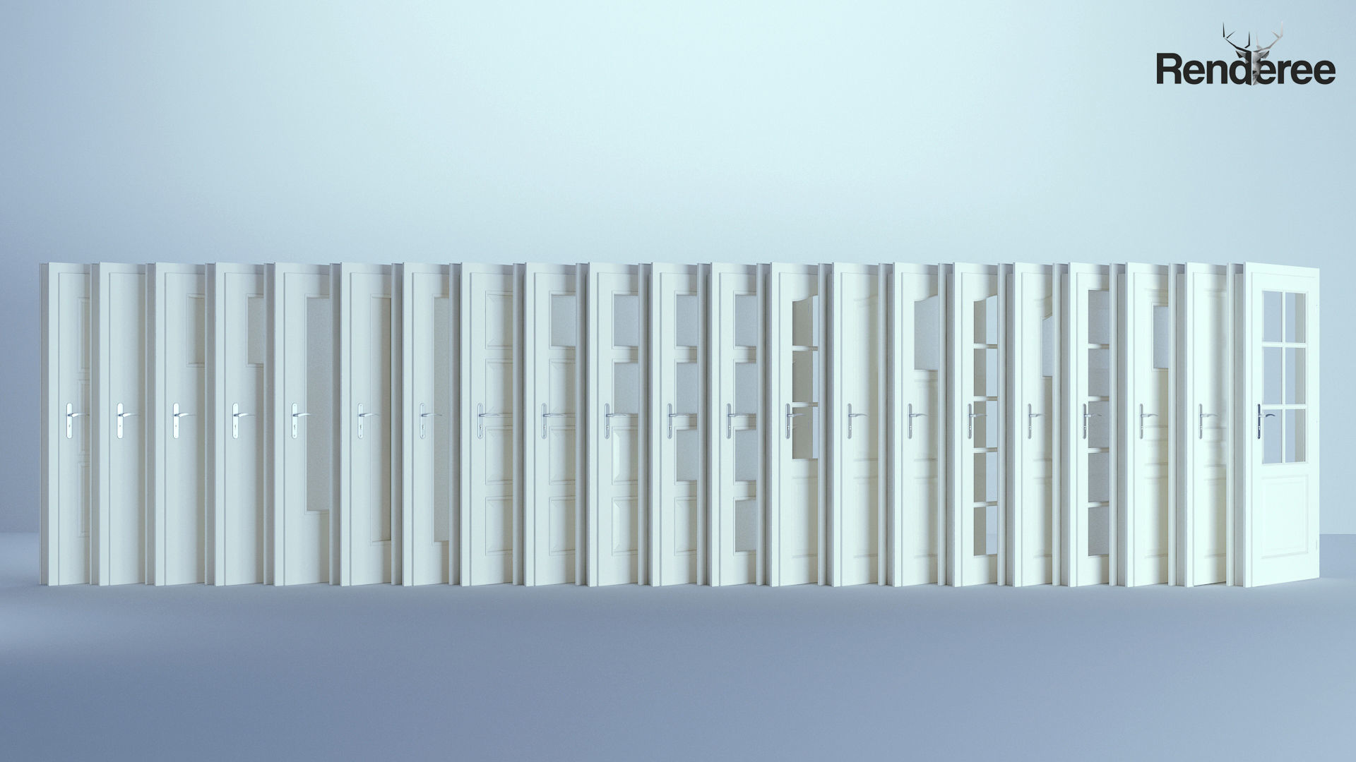 Indoor Outdoor White Door Set 1