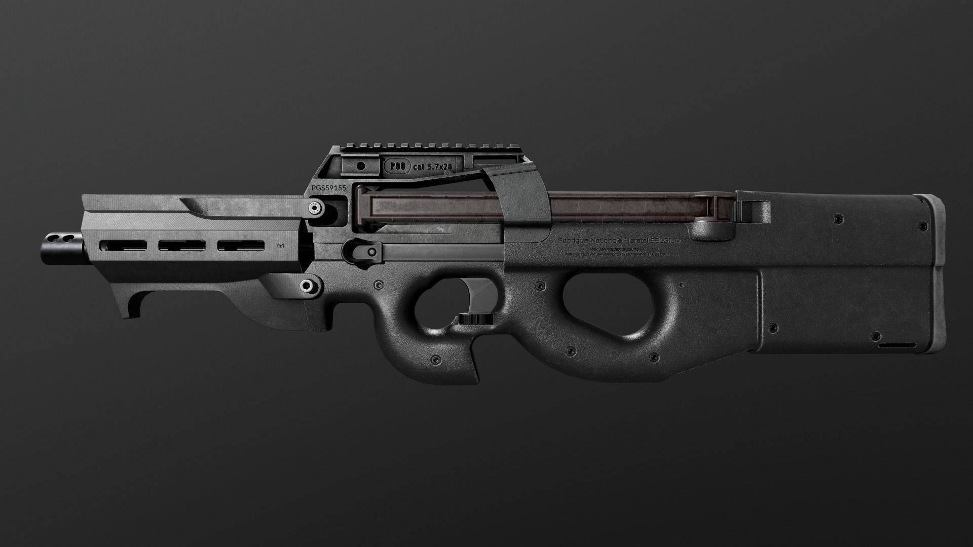 3D model FN P90 Sub Machine Gun VR / AR / low-poly | CGTrader