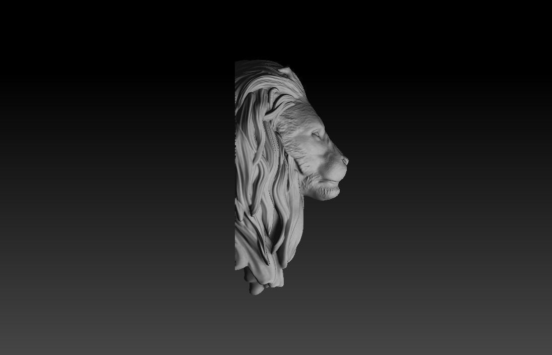 Lion head trophy and bust sculpture 3D model 3D printable CGTrader