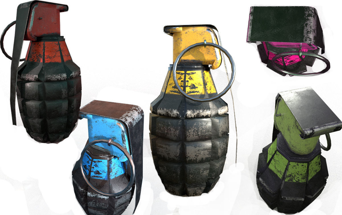 Hand Granade 3D model Game ready Low-poly model Low-poly 3D model