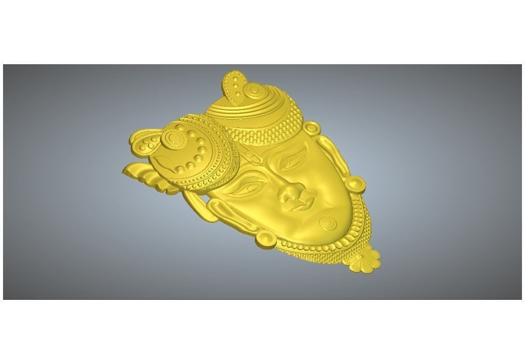 HINDU-LORD-SHREENATHJI-SHREE-KRISHNA-ARTCAM-WOOD-CARVING-3DMODEL Low-poly 3D model