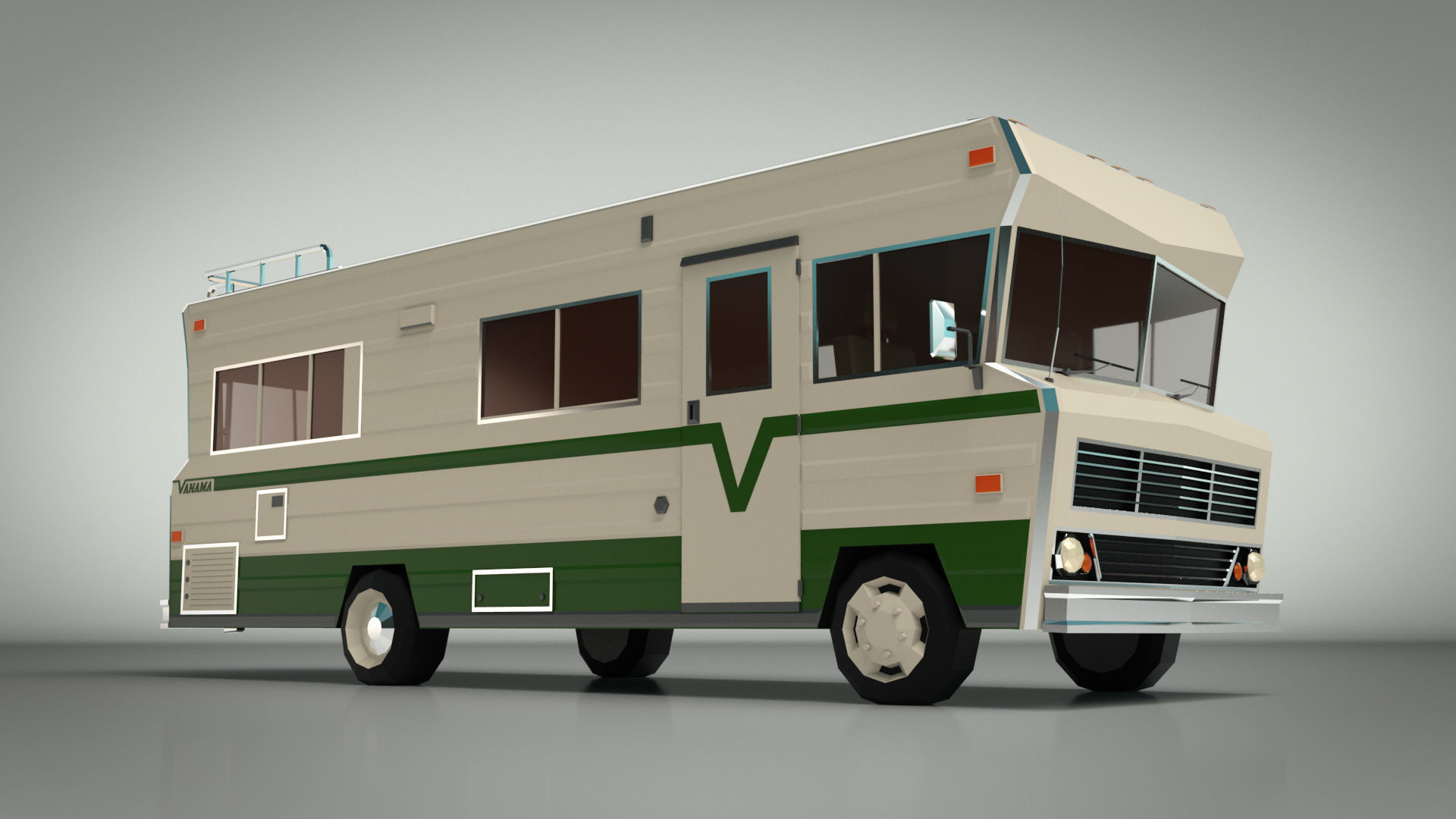 3D model Low Poly Motorhome 03 VR / AR / low-poly | CGTrader
