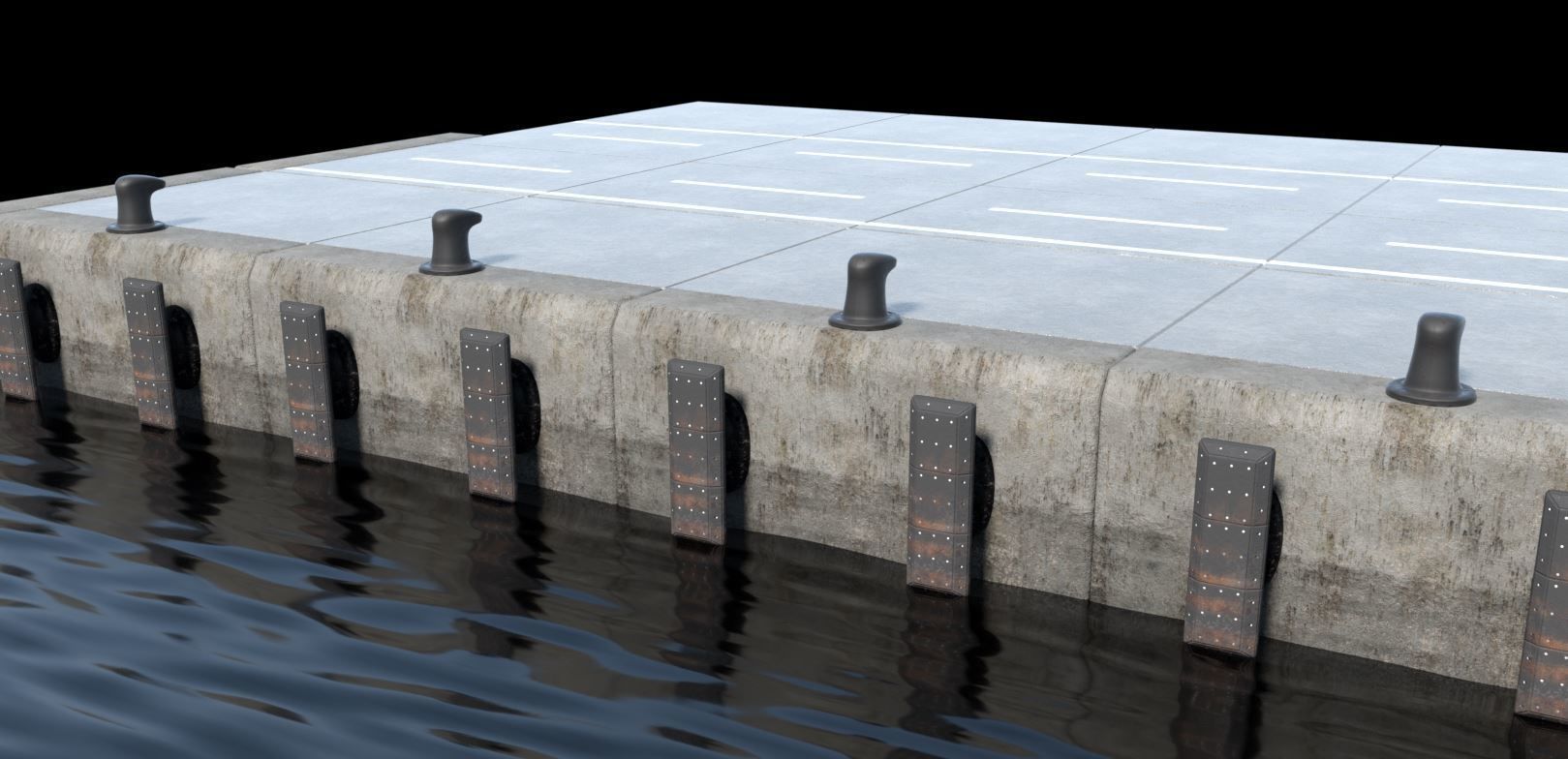 3D model Port concrete blocks VR / AR / lowpoly CGTrader