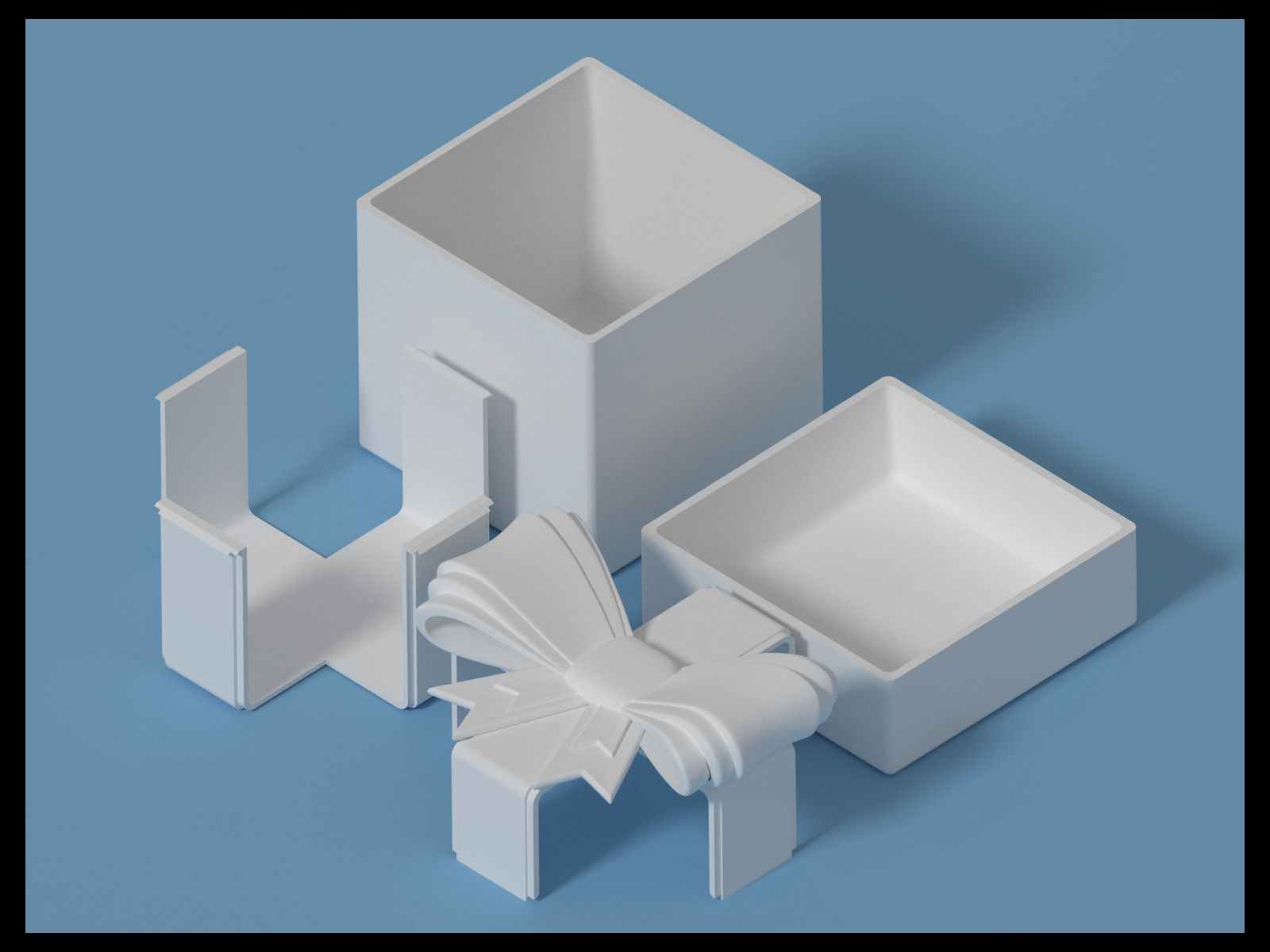 Gift Box with Bow and Ribbon 3D model 3D printable CGTrader