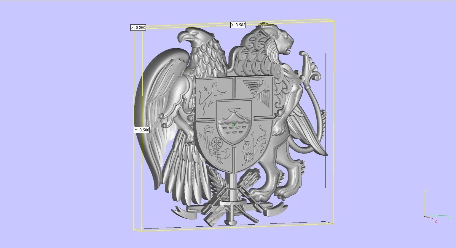 Armenian coat of arms 3D model 3D printable animated | CGTrader