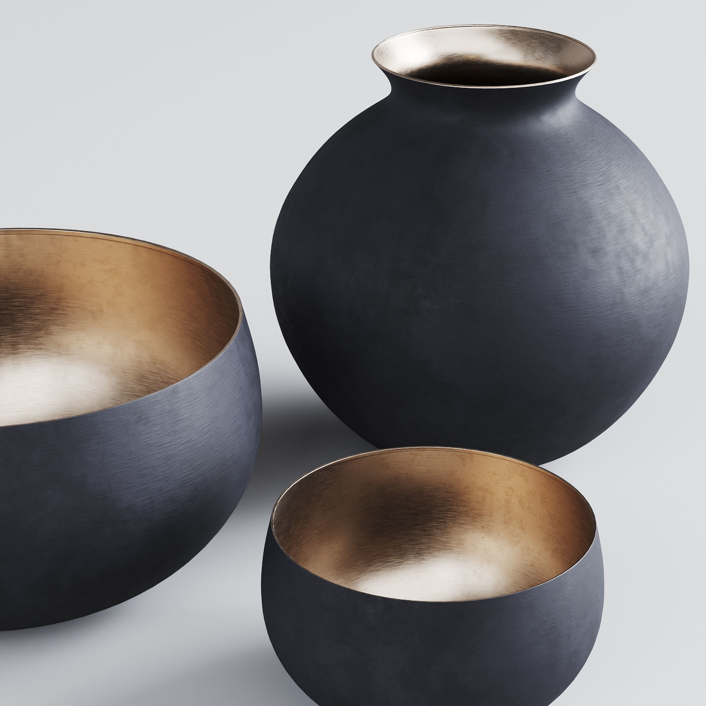 RH Matte Black Brass Vessel Bowl 3D model CGTrader