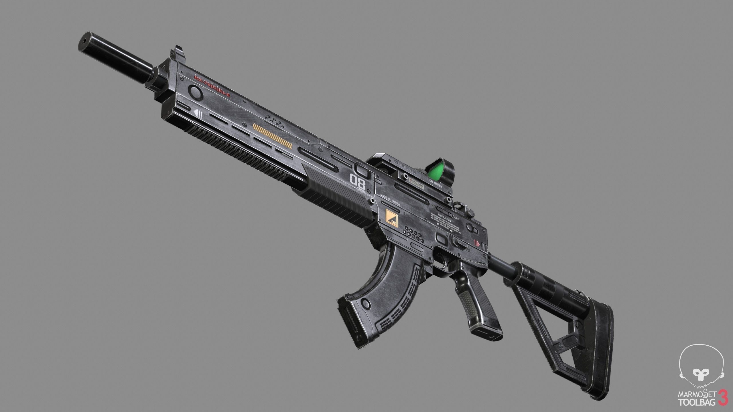 3D model Sci-Fi Automatic Weapon AK600 VR / AR / low-poly | CGTrader