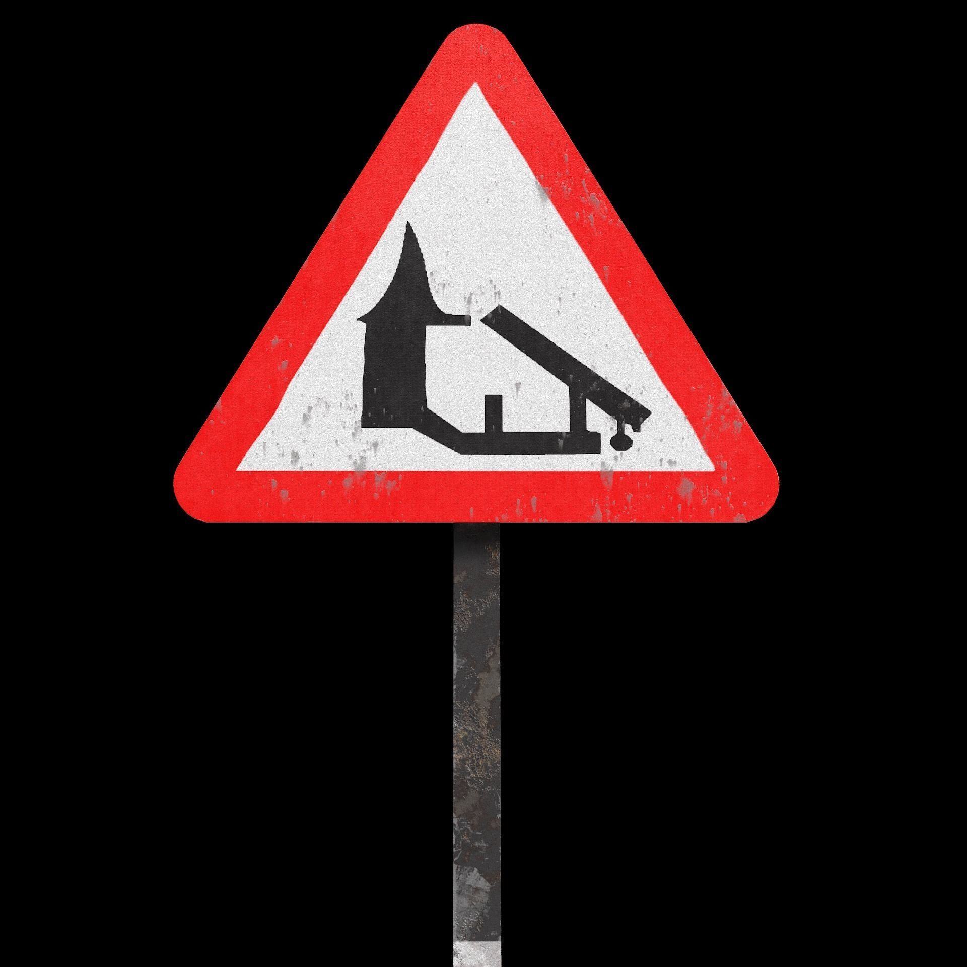 3D model Barrier ahead Roadsign VR / AR / low-poly | CGTrader