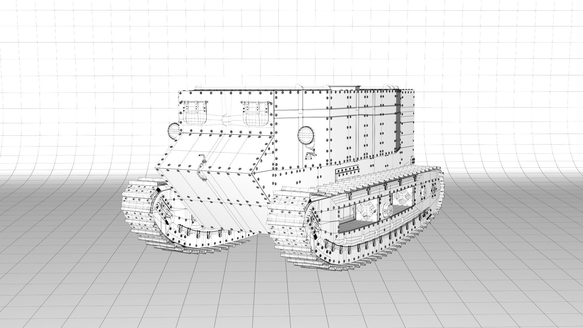 Little Willie WW1 Tank 1915 3D model CGTrader