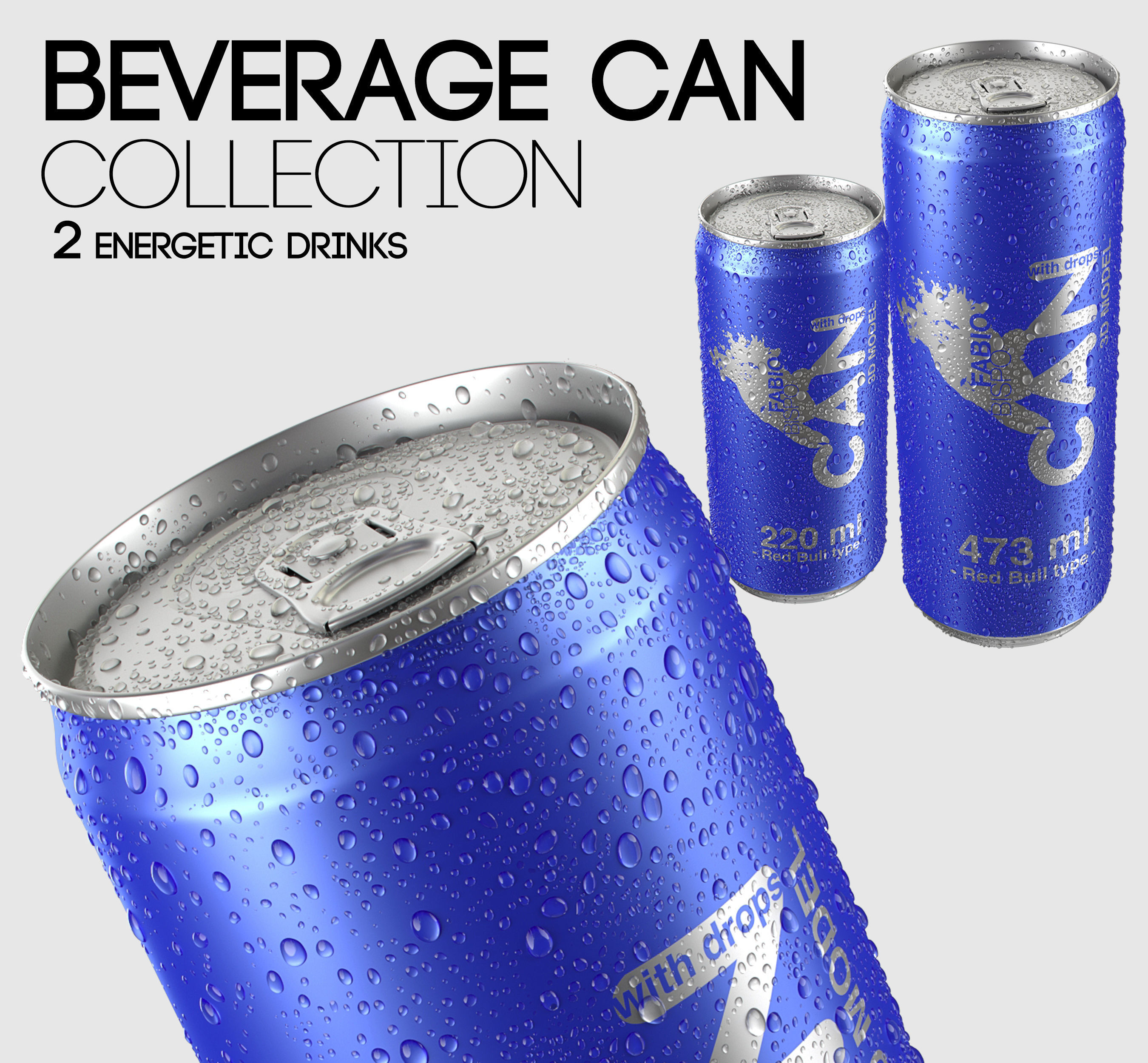 Energetic Beverage Can Collection - 2 Sizes
