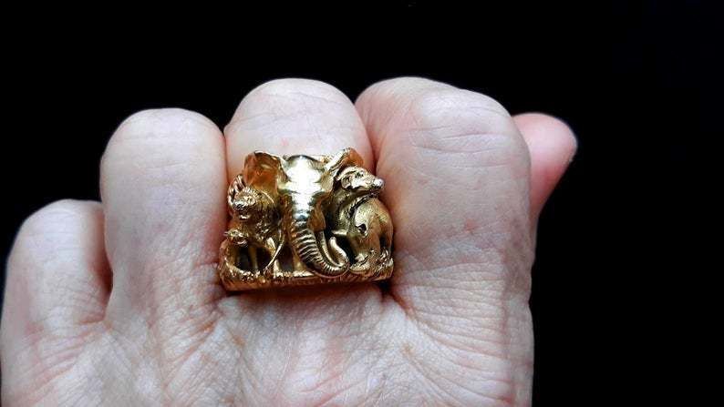 animal ring elephant ring tiger rhino lion buffalo African ring