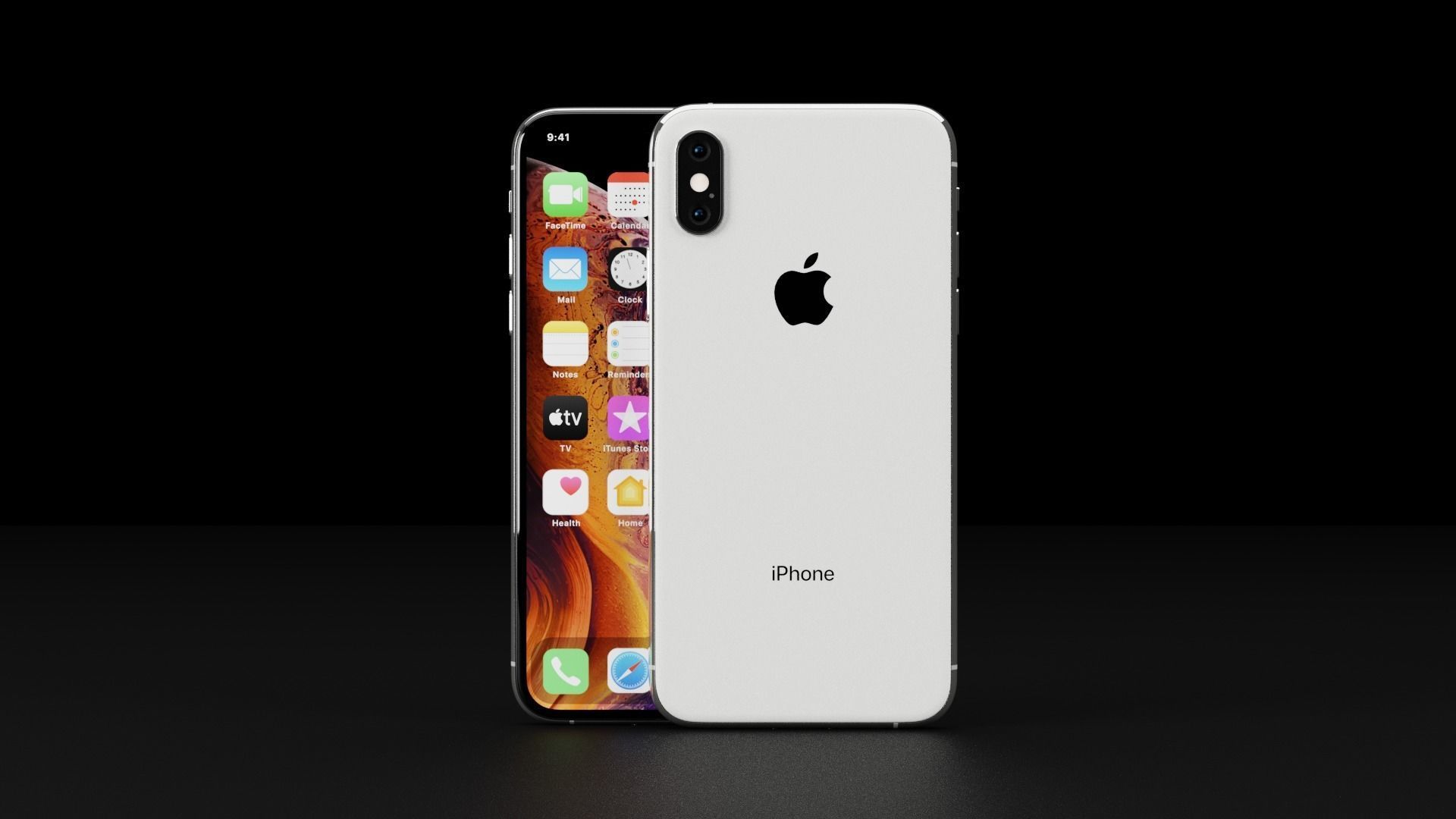 Apple iPhone Xs In Official Colors and Dimensions free VR / AR / low