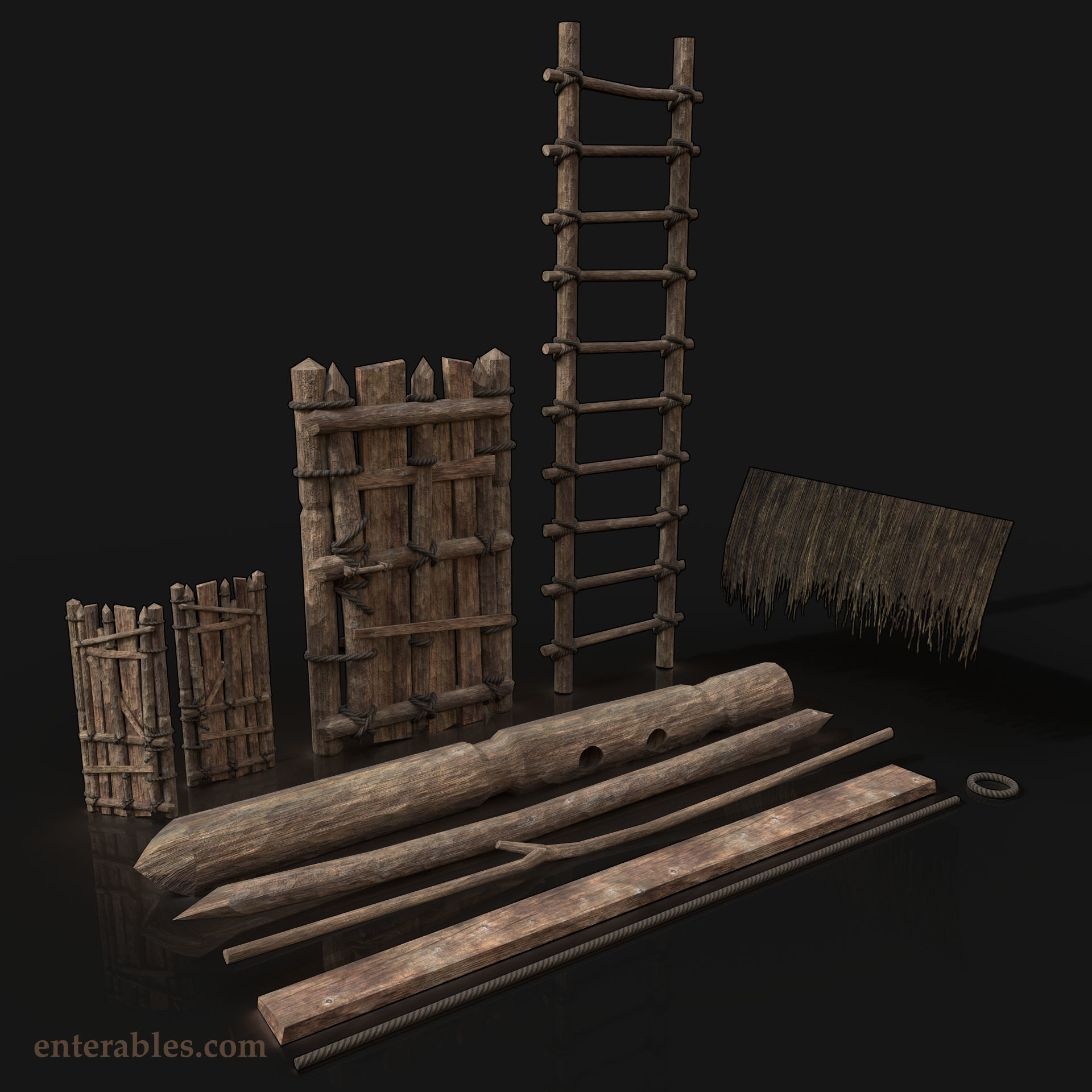 Next Gen AAA Wooden House Fitting Elements and Decorations