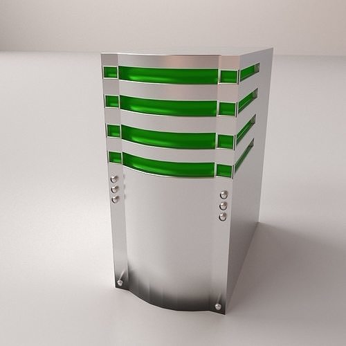 Database computer tower with stripes