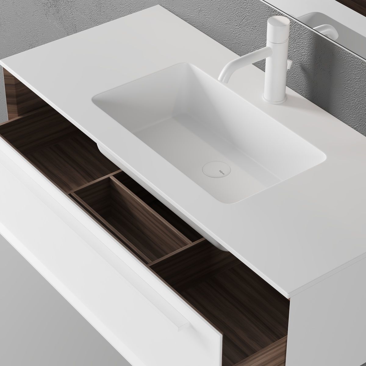 3D model Falper 7 0 Wallmounted vanity unit with drawers VR / AR / low