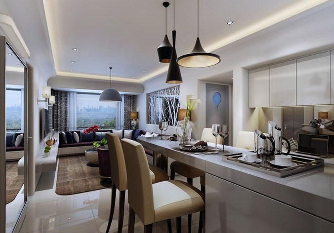 3d models kitchen and dining room