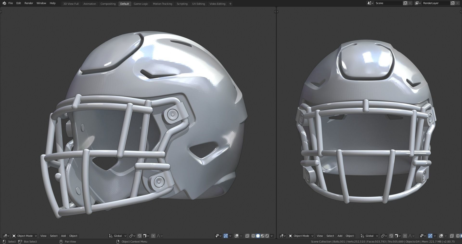 Football Helmet 3D model 3D printable | CGTrader