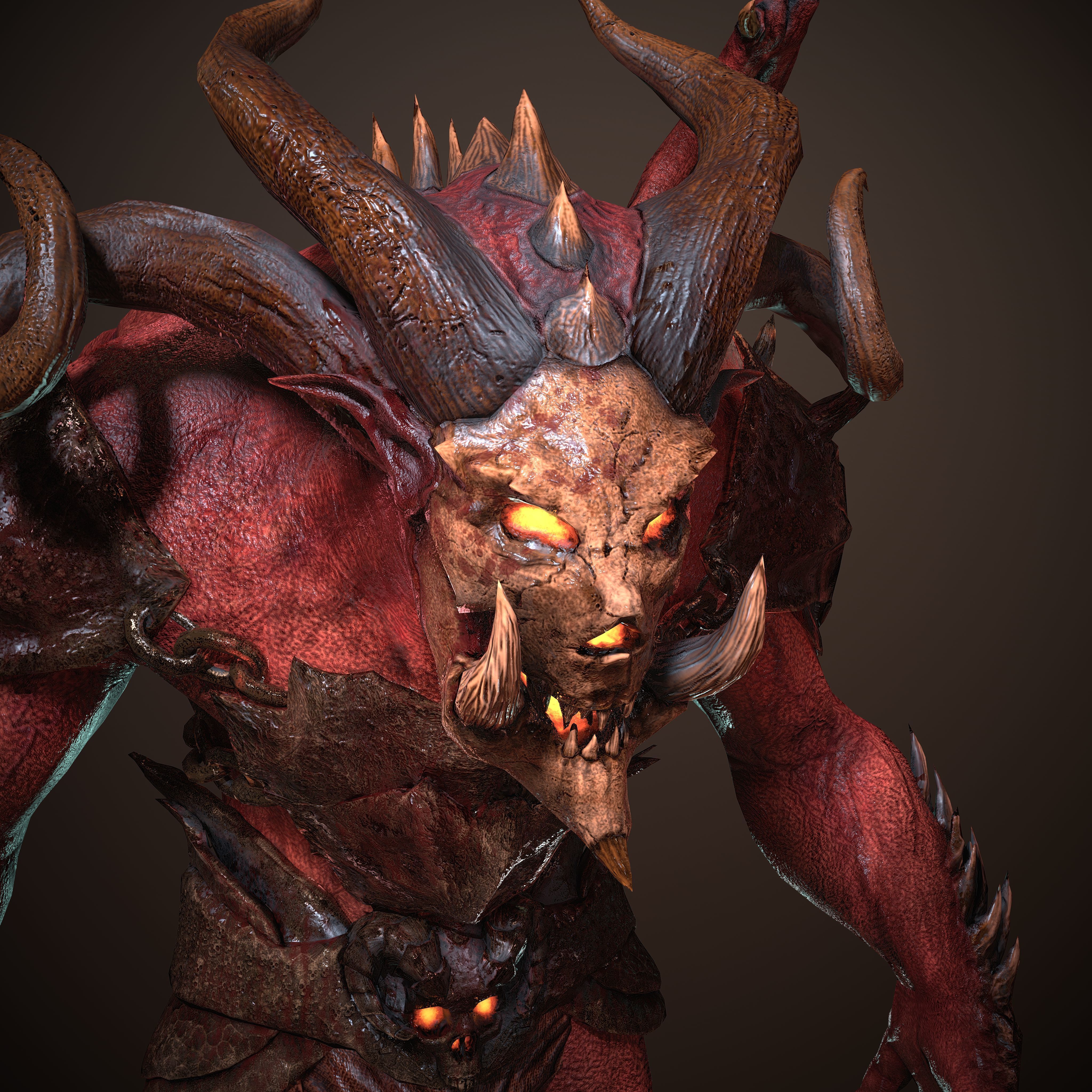 Demon lowpoly and hipoly