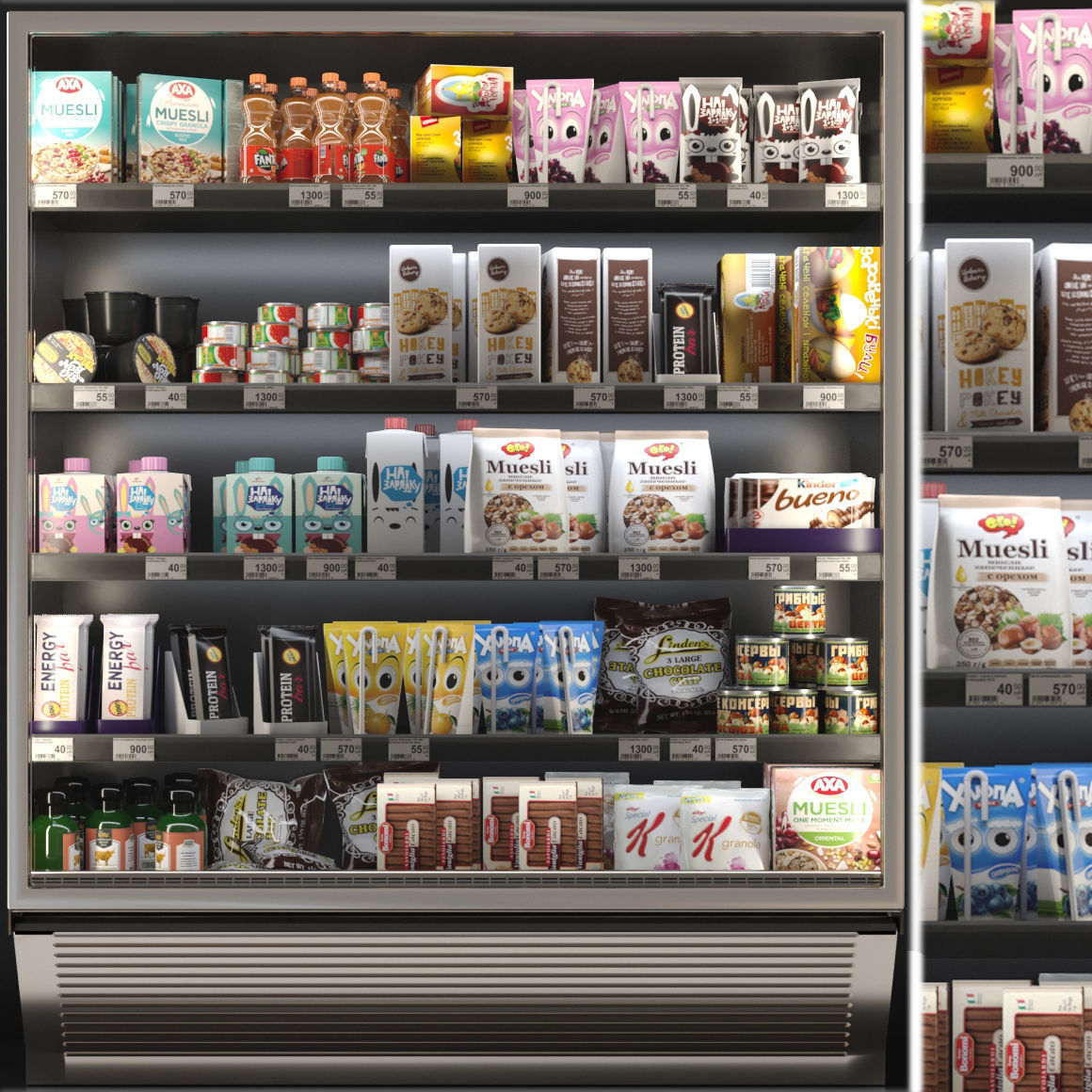 Showcase with products 2