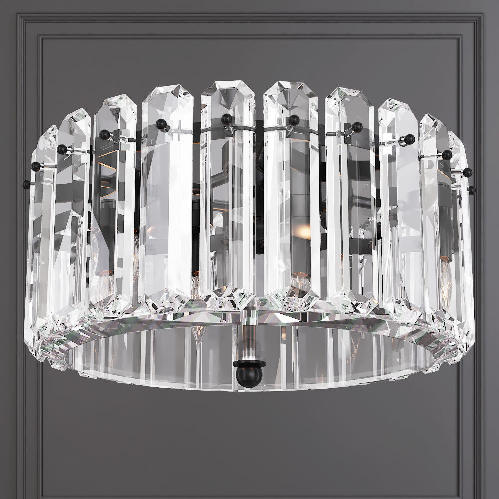 Restoration Hardware BONNINGTON MEDIUM FLUSH MOUNT Black 3D model