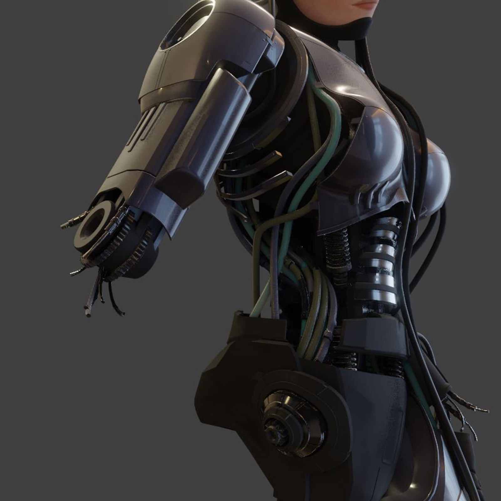 Broken robot girl 3D model | CGTrader