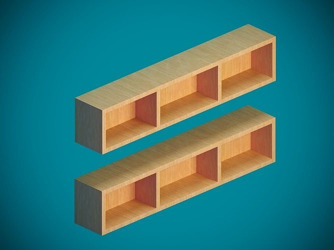 Wall shelf Low-poly 3D model