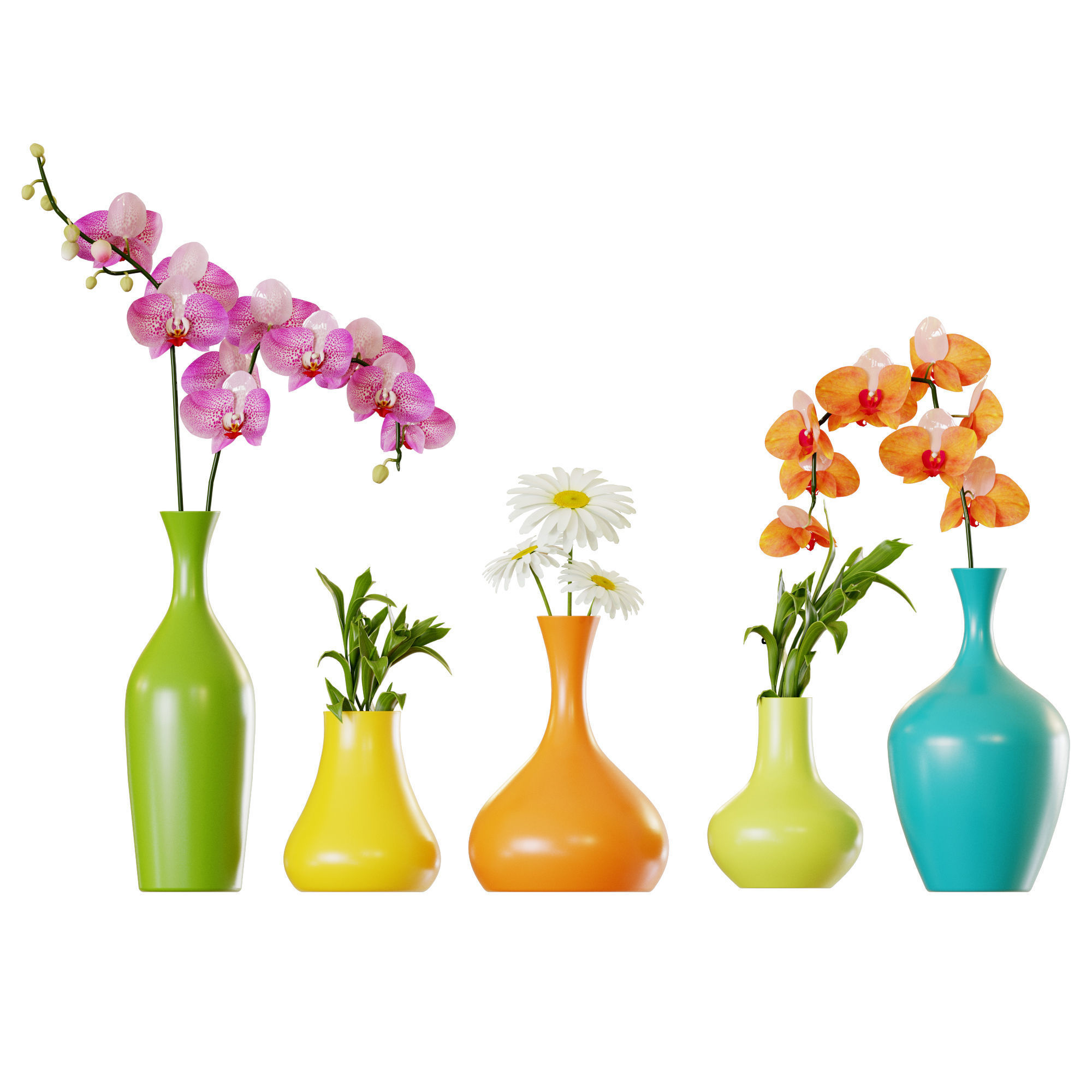 Colored vases 3D model CGTrader