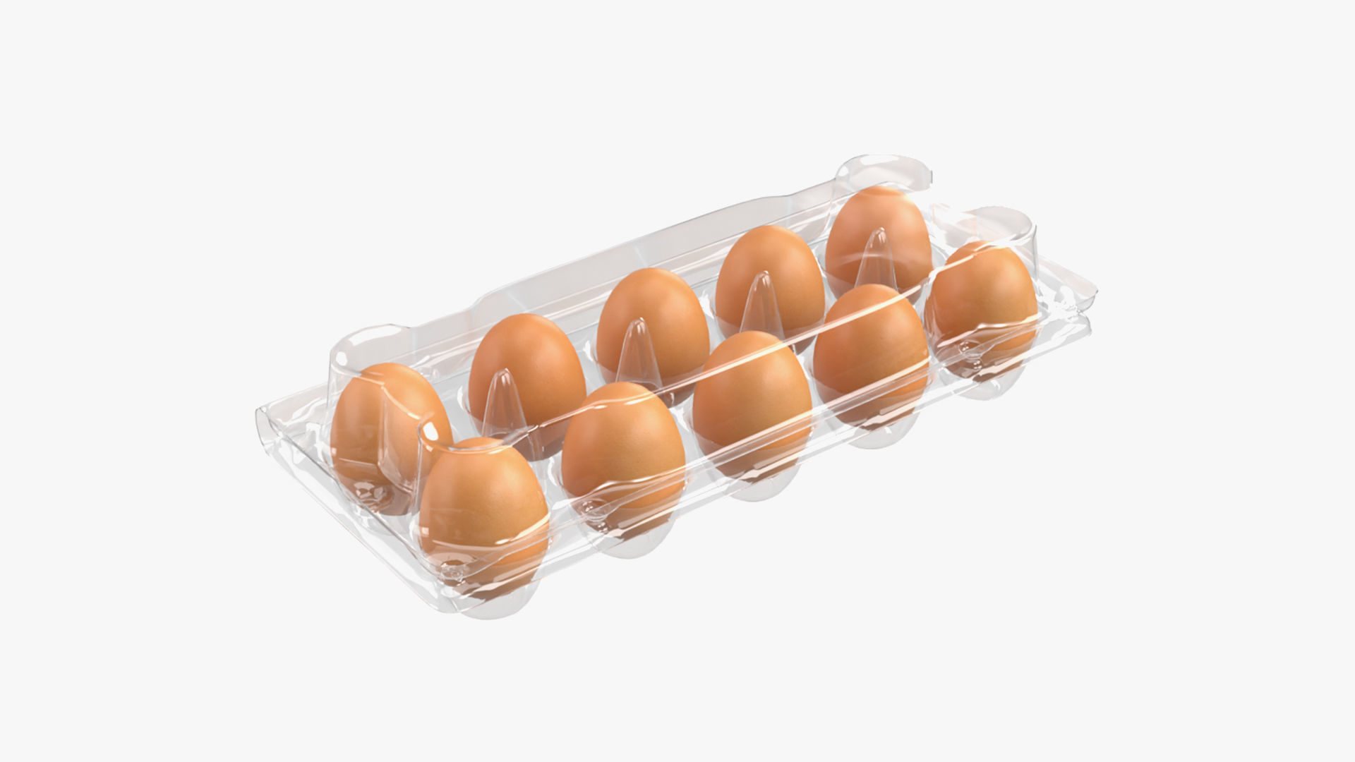 3D Egg plastic package 10 eggs v2 CGTrader