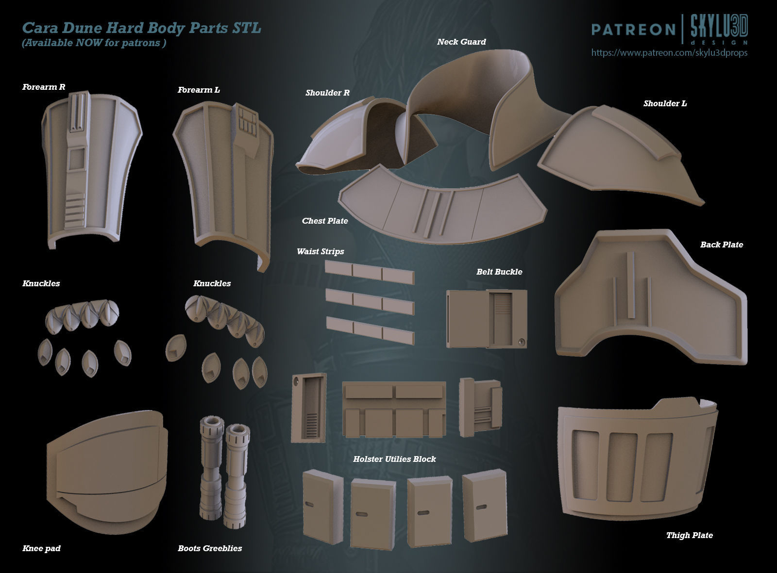 Cara Dune Body Hard Armor Print ready STL