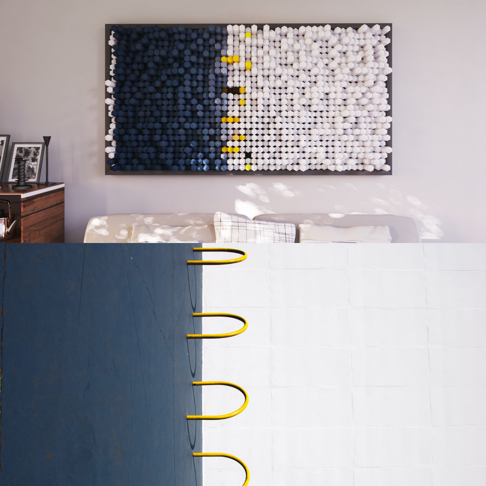 Collection of customizable wall artwork 3D model CGTrader